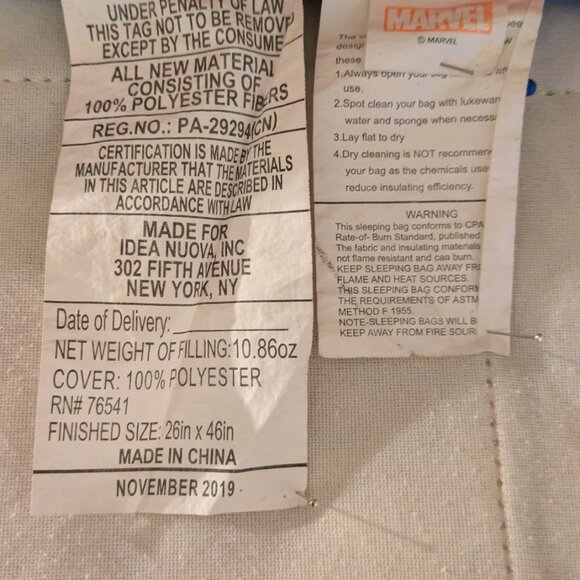 Marvel 2019 Spiderman, kids sleeping slumber bag, 26x46 in ,red/blue/multi - Picture 6 of 9